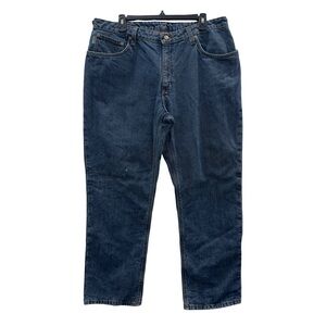 CARHARTT Classic Flanned Lined Jeans Men 36x41 Blue Denim Workwear 100% Cotton